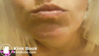 Blonde MILF sucking anal beads