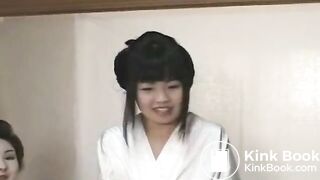 Gorgeous young and old women into a lesbian scat play - part 1