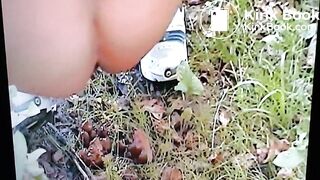 Ex GF taking another dump in the woods