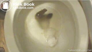 Woman pooping in toilet - video 3