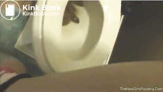 Woman pooping in toilet - video 3