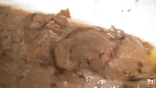 Cute girl takes a shit in toilet