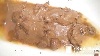 Cute girl takes a shit in toilet