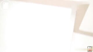 Cute girl takes a shit in toilet