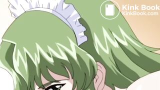 Green haired maid gets enema![Scat Hentai]
