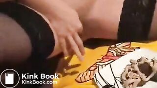 Licking shit with ice cream