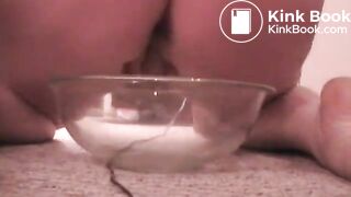girl poops in bowl