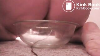 girl poops in bowl