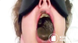 Wife swallowing shit for her husband