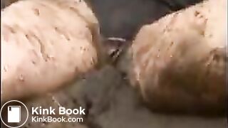 Lesbian wrestle in manure