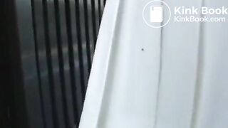 Asian girl poops in public