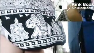 Latina girl dildo scat in grocery store