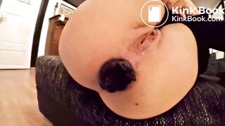 Huge nugget ripping a girl's sphincter