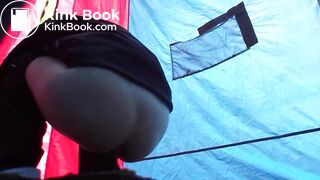 Girl spied shitting in tent