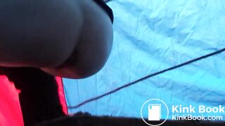 Girl spied shitting in tent