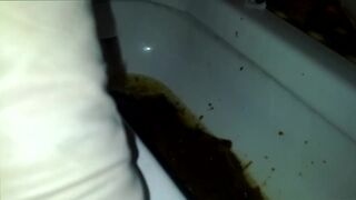 Asian Girl Diarrhea on the Toilet