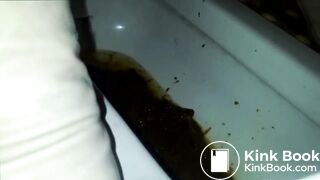 Asian Girl Diarrhea on the Toilet
