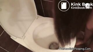 Sexy babe pooping on toilet 2