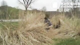 Amateur bbw poops outside