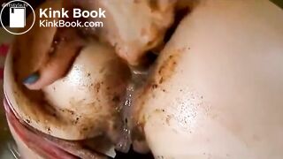 Girl get fisted ass and pussy(scat)