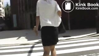 Public enema on the street of Japan