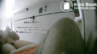 A pretty girl defecates in the toilet 3