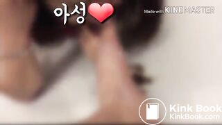 Very Rare korean girl amateur eats scat off mans foot