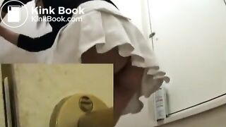 Hot schoolgirls shitting in public bathroom