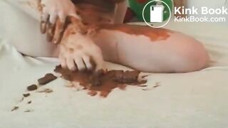 Pink haired girl covered in shit