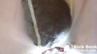 Blonde pooping in pantyhose