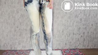 girl in jeans shit herself badly