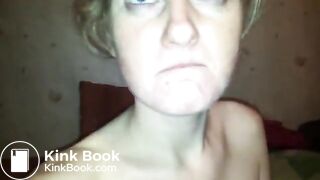 Blonde girlfriend swallow shit