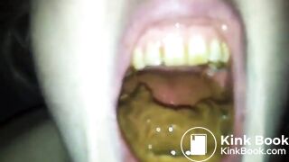 Blonde girlfriend swallow shit