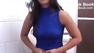 Hot Brazilian girl on toilet