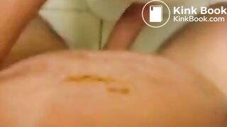 Wife shitting on husbands dick and hands