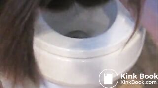 Hot brunette pooping 1