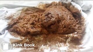 Blonde huge dump in flower leggings