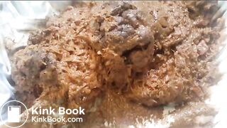 Blonde huge dump in flower leggings