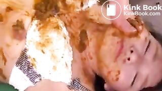 Girls prepare the new college student to be a dirty scat slut