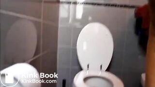 Amateur wife shitting and peeing in the toilet