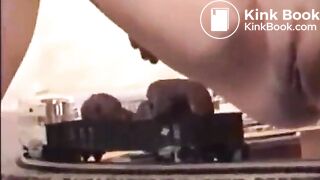 Shit on a train