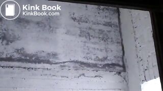 Girl has a diarrhea in the street toilet