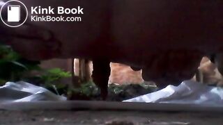 Many farts and shit outdoor. Nice close-up video
