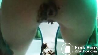 Shitting see thru blue panties