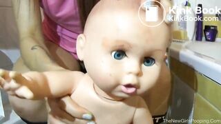 Angie dump on a doll