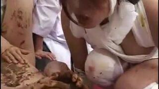 Doctors swallowing a patient's poop