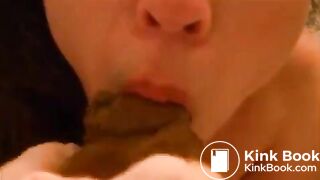 eating big shit
