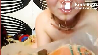 nice girl vomits her shit then smears