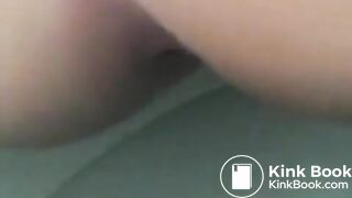 Girl pooping out a nice turd