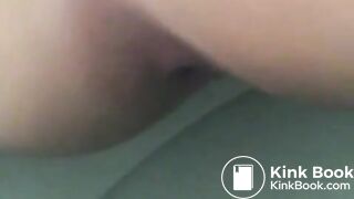 Girl pooping out a nice turd